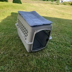 36" Plastic Pet Dog Crate Kennel Carrier With Pad