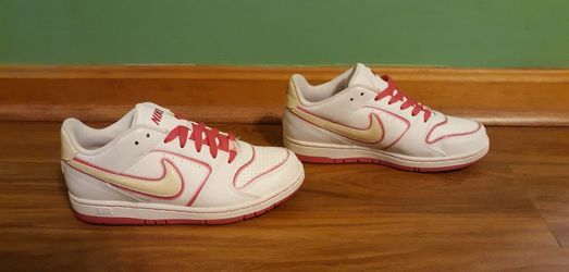 White and Pink Nike Air force 1s