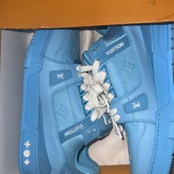 Louis Vuitton Trainer/ Blue Embossed Monogram