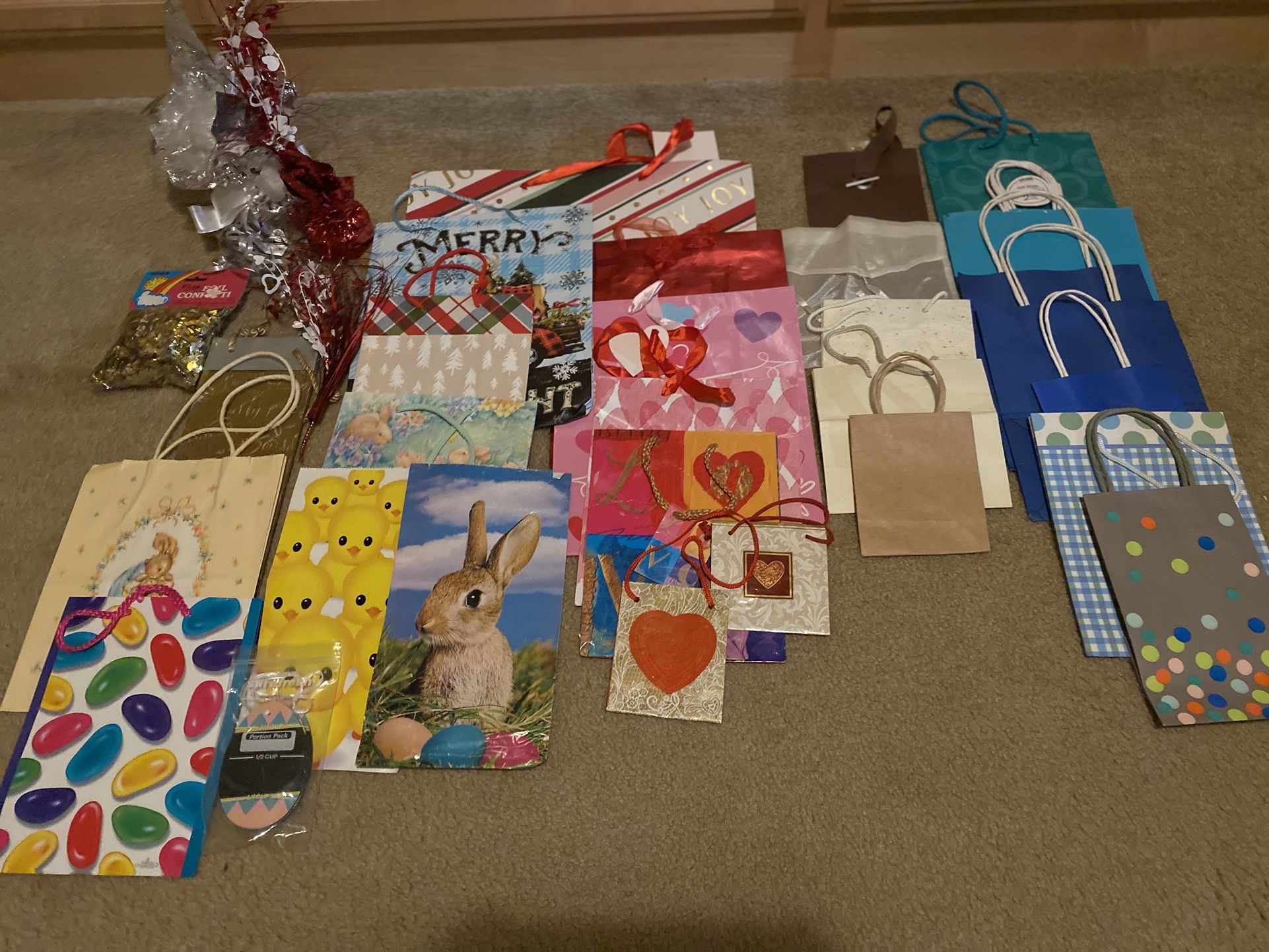 Gift Bags Including Holiday and Balloon Weights
