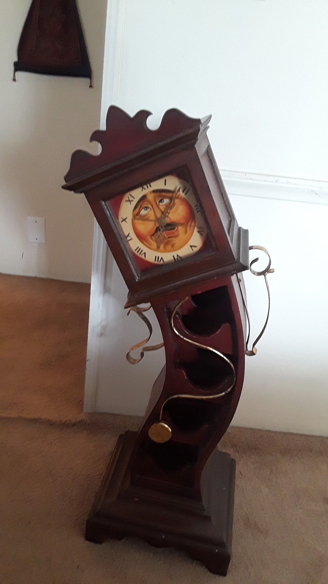 Antique wine rack clock