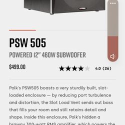 12" Polk Audio PSW505 Home Theater Sub