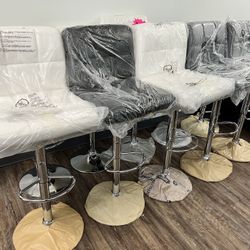 Brand New Larger Seat Adjustable Bar Stools $45 ea, Available In Dark Gray, Black Or White 