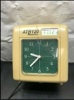 2 Acroprint ATR120 Vintage Top Loading Time Card Punch Clock 