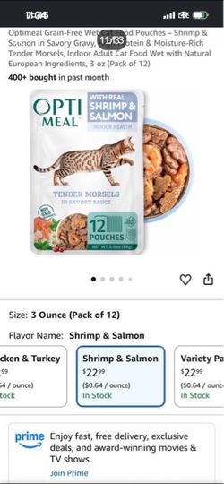 OPTI Meal Variety Pack for Cats ( pack of 12 )