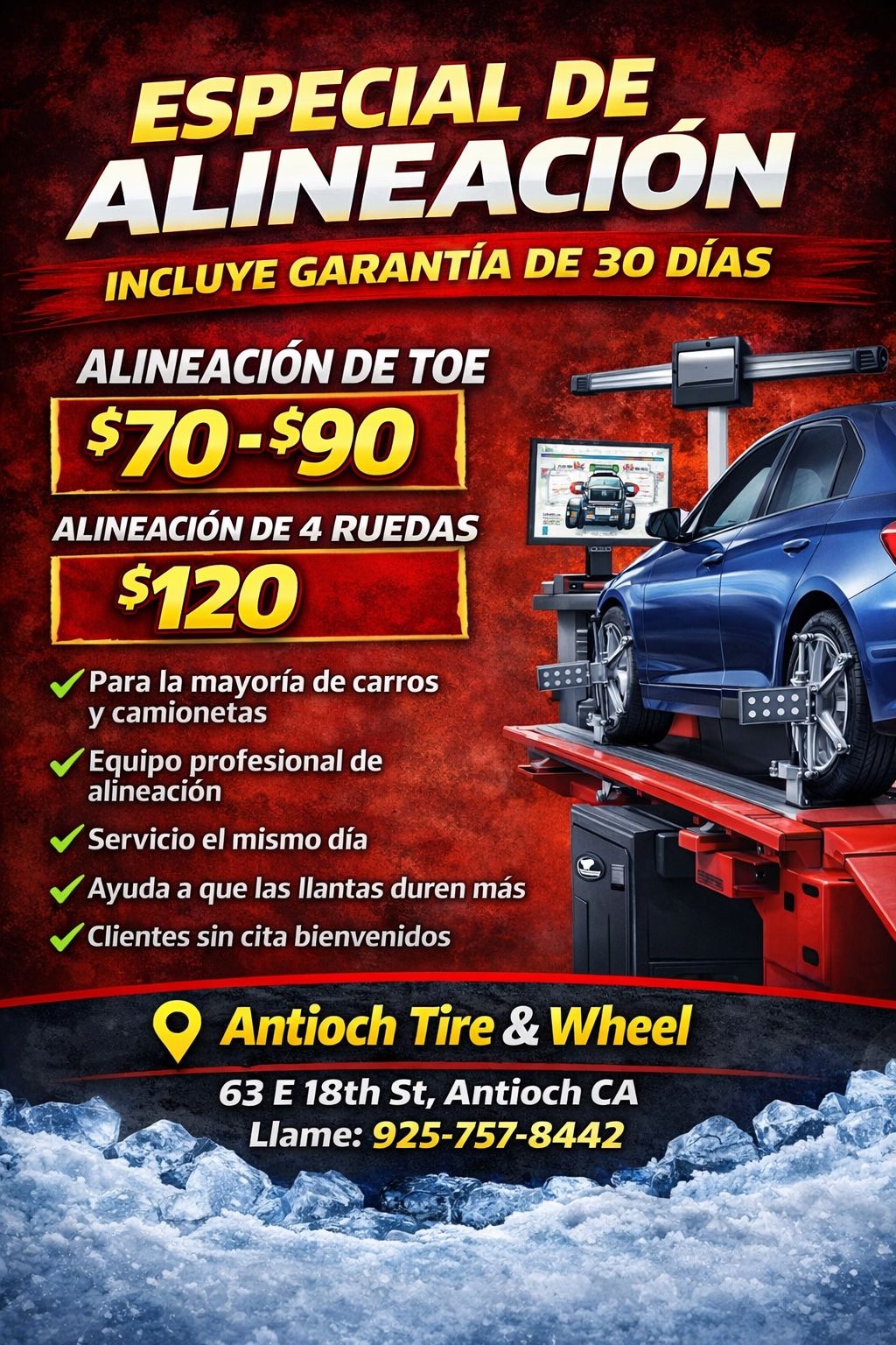 ESPECIAL DE ALINEACIÓN* INCLUYE GARANTÍA DE 30 DÍAS