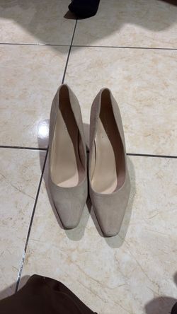 Marc Fisher Nude Suede Pointed-Toe Pumps