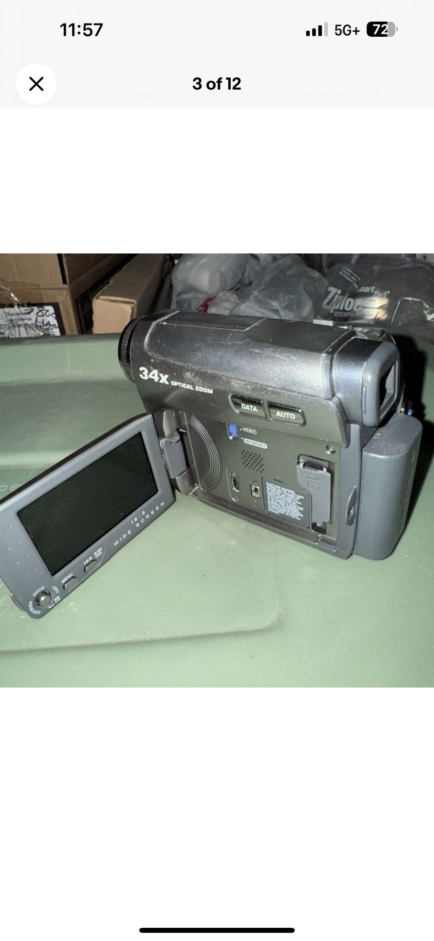 JVC Handheld Digital Video Camera Gr–D770U Still Function Wide 16