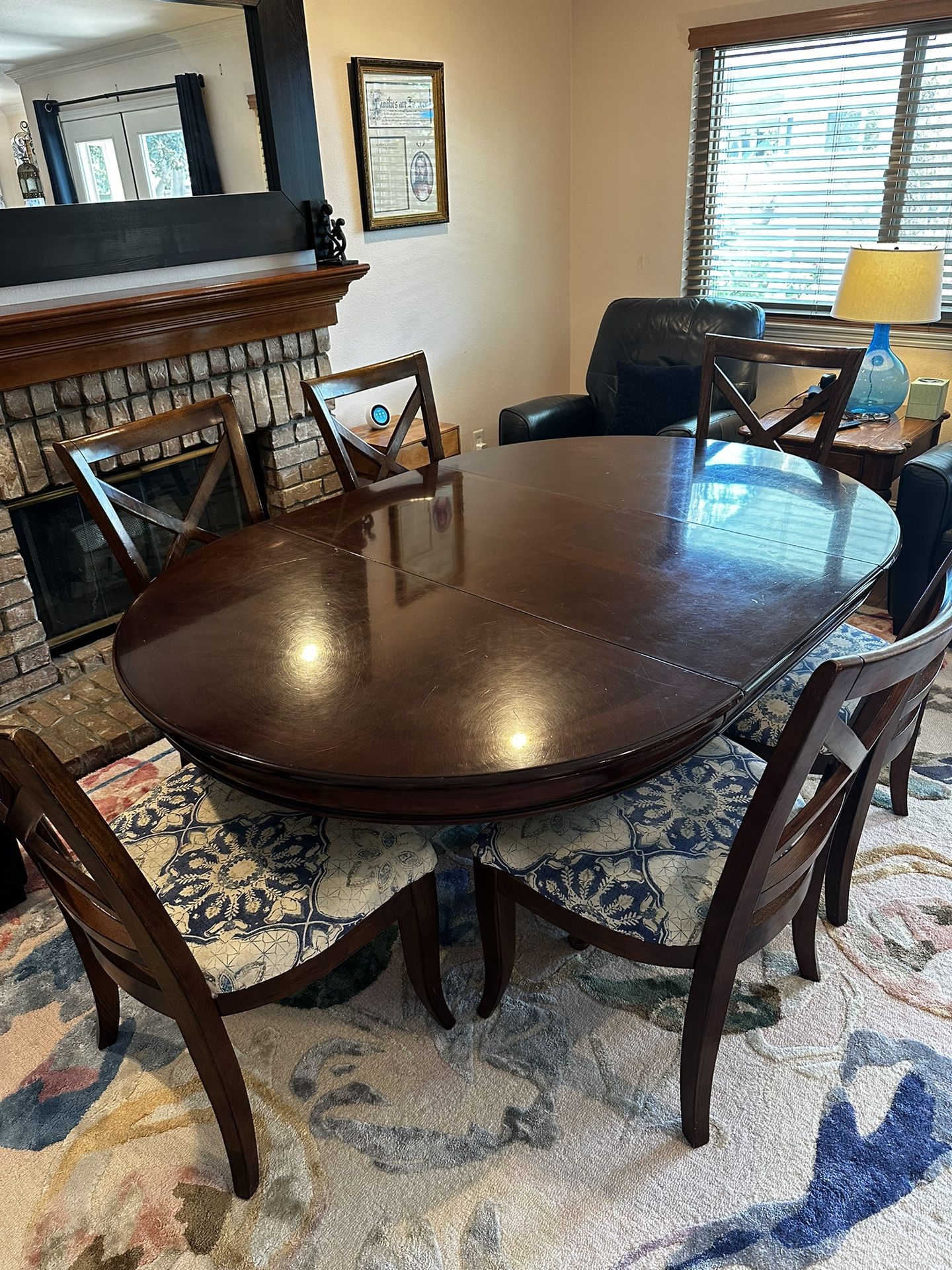 Brown Wood Kitchen Table and Chairs Set