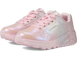 Skechers Uno Lite Metallic Shimmers Pink Glitter Girls Sneakers Size 3.5