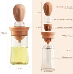Glass Olive Oil Dispenser Bottle With Silicone Brush:2-In-1 Silicone  Dropper Measuring Oil Dispenser Bottle for Kitchen Cooking, Frying, Baking,  BBQ P for Sale in Prospect, KY - OfferUp