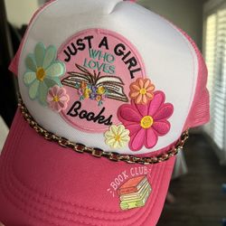 Brand New Custom Just A Girl Who Loves Book Trucker Hat