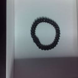 Black Rhinestone Cuban 10" 1" Heavy Shine