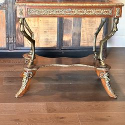 Antique Vitrine or Jewelry Display Case With Brass Ormolu Detail 