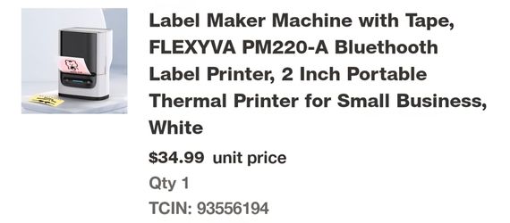 Portable Bluetooth Label Printer Kit - Like New - Perfect for Small Business/Organizing