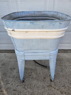 vintage galvanized utility sink