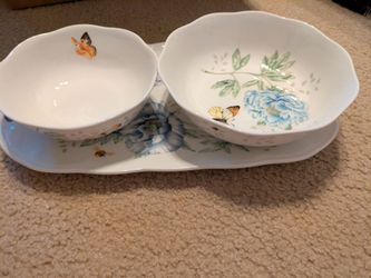 Lenox Butterfly Meadow 3-Piece Serving Set - 14.75" Sandwich Tray & 2 Bowls