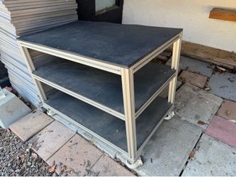 Aluminum 80 20 rolling cart shelves