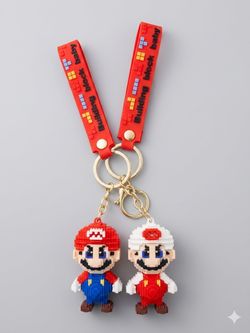 Mario 3-D art keychains