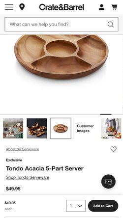 Crate &barrel Dark Brown 5 Part Serves Set Of 2