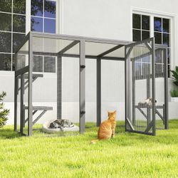71 inch wide wooden cat enclosure