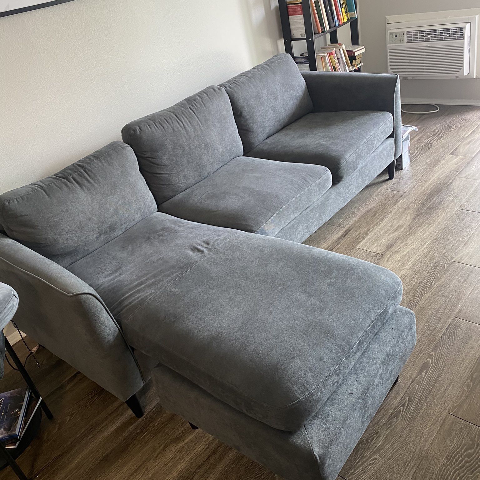 Aya grey sofa with reversible chaise