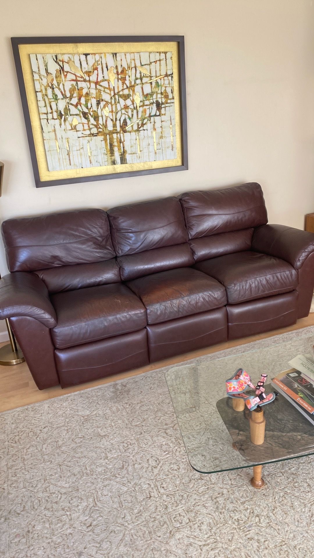 Leather sofa and love seat