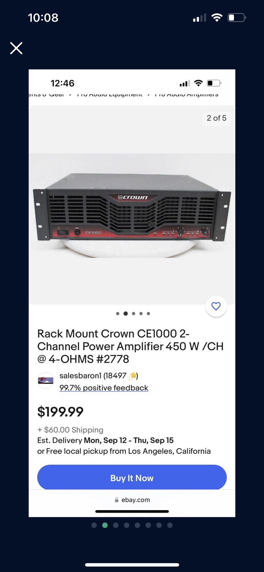 Crown CE1000 & 341 Dual 15 Band EQ