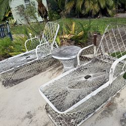 vintage Russell Woodard spun fiberglass chaise lounge chair table antique mcm mid century modern 