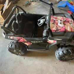 Kids UTV Pink Camo 2 Seater Jeep 