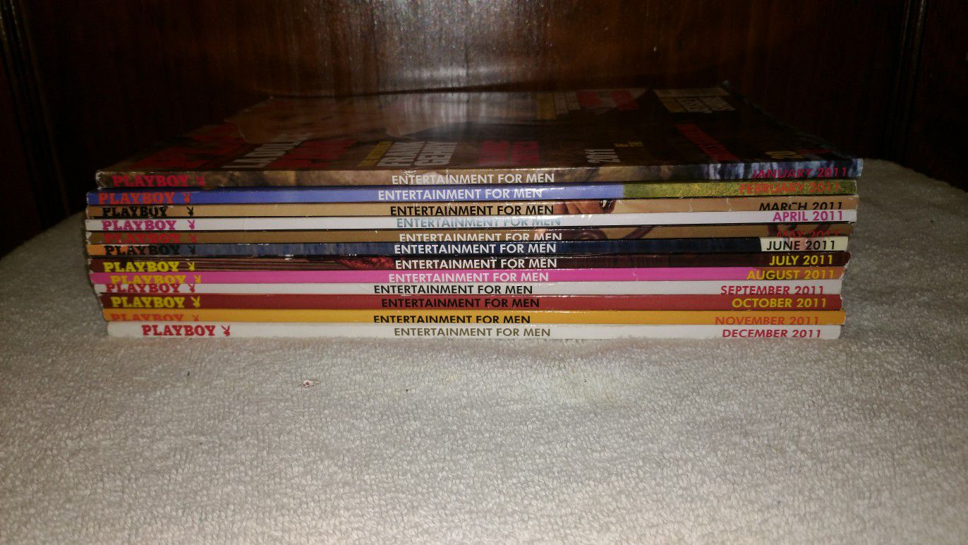 Complete set of 2011 playboy magazines