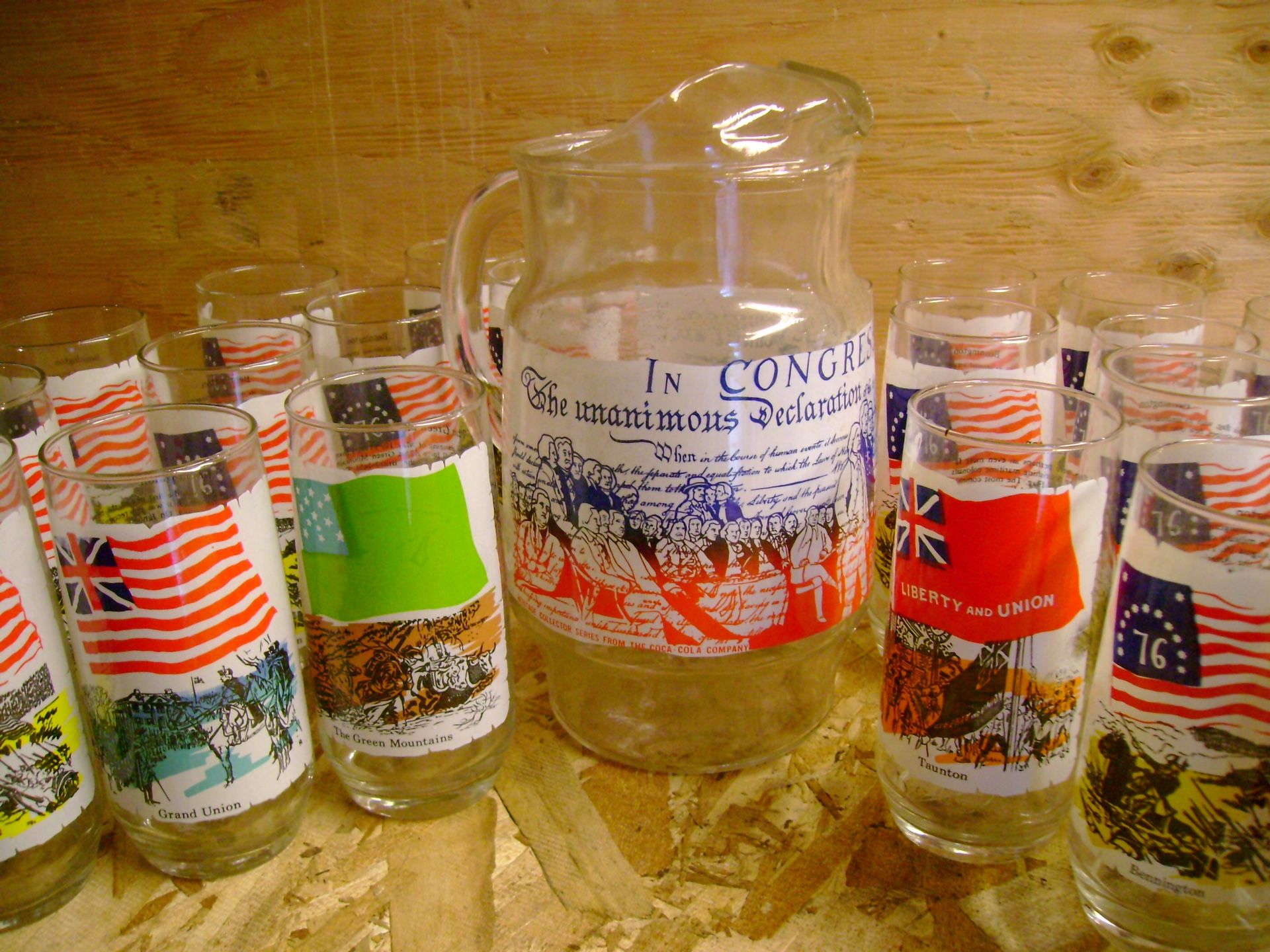 Collectible Coca Cola pitcher and glasses