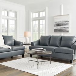 Genoa Steel Leather Living Room Set ( Couch, Sofa , Loveseat , Sectional Options 