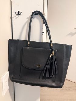 Kate Spade Black Tote with Tassels – Very Good Condition