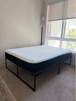 Full Size Mattress + Metal Bed Frame