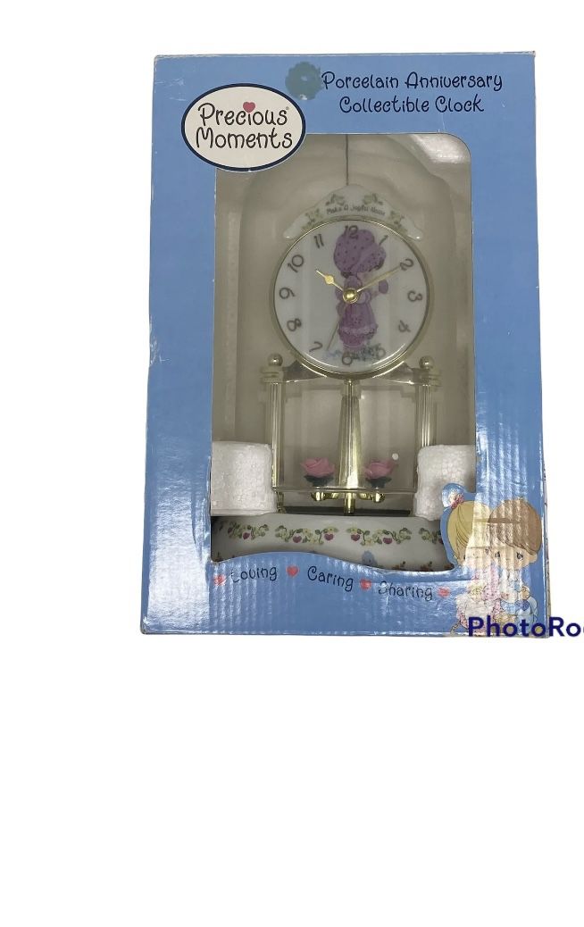 Precious Moments Anniversary Clock Porcelain Collectible (brand New)