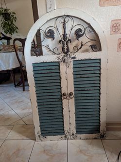 Vintage Farmhouse Wall Cabinet / Decorative Shutter – 46"