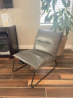 West Elm Grey Leather Chair $90