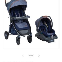 This is a Monbebe Dash Travel System Stroller and Infant Car Seat in the Boho color variant. 