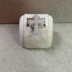 Cross Diamond Gold Ring 