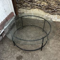 small glass table
