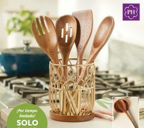 Set de utensilios de madera y base de princess house