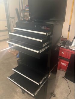HYPER Tough 5-Drawer Tool Chest & Cabinet Combo with Riser - W20CMB5R (Black)