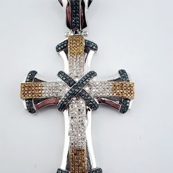 10k gold 3ctw diamond cross