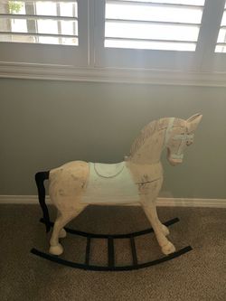 Solid wood rocking horse