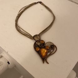 Heart Necklace With Stones
