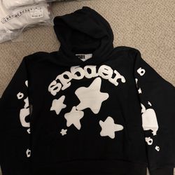 Black and white Sp5der hoodie Size M
