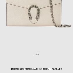 Gucci Dionysus Leather Wallet With Chain