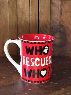 Who Rescued Who Ceramic Coffee Mug