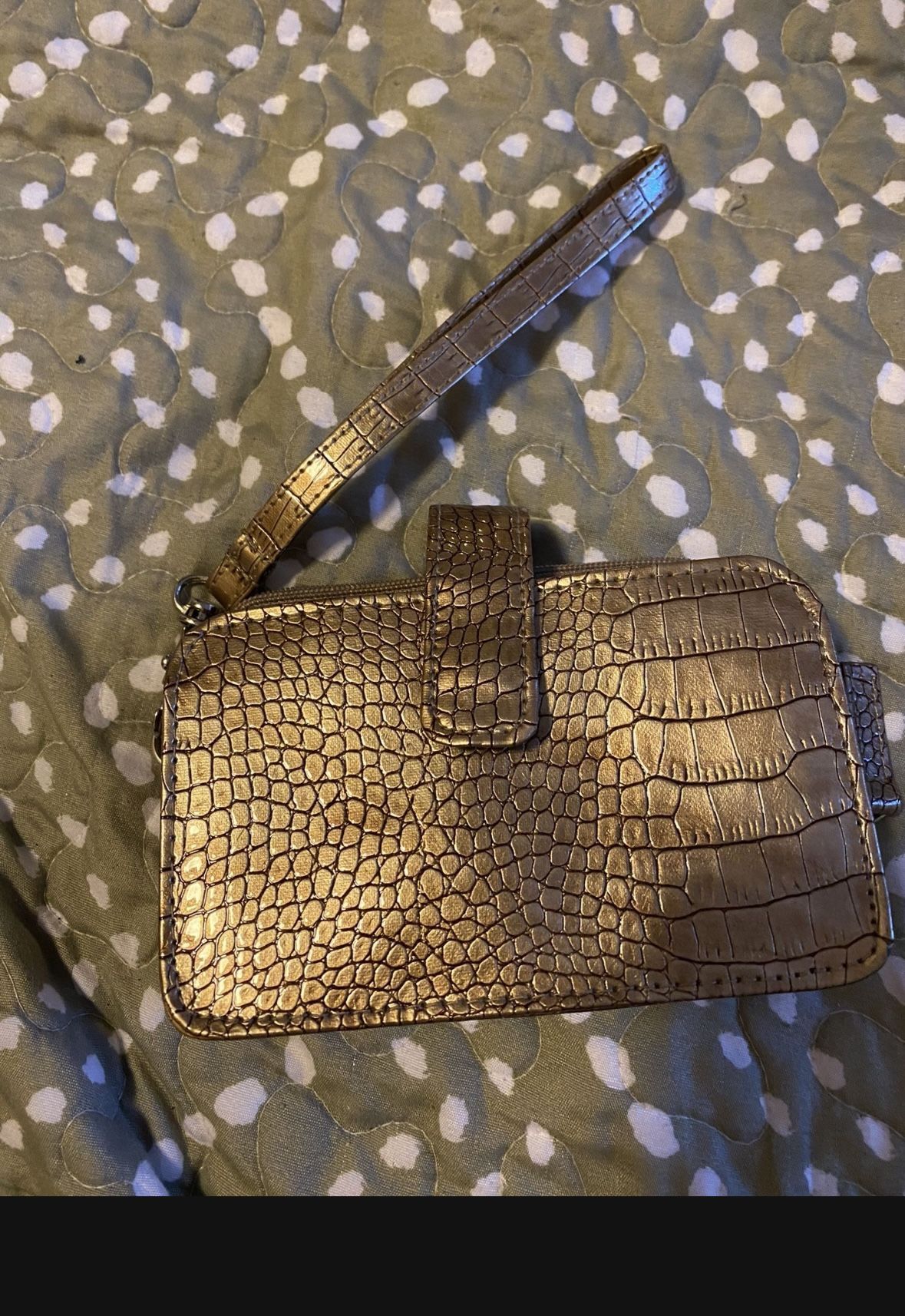 Vintage Small Gold Wristlet / Clutch Purse